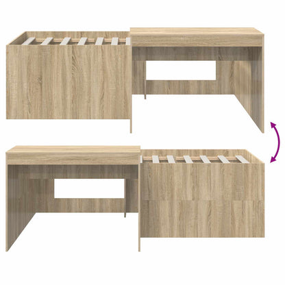 vidaXL Kids'High Bed Frame with Desk Sonoma Oak 90 x 200 cm