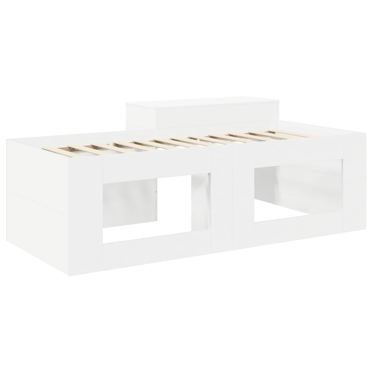 vidaXL Kids'High Bed Frame with Desk White 98.5 x 200 cm