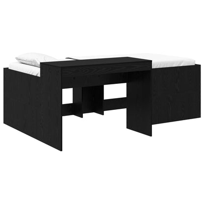 vidaXL Kids'High Bed Frame with Desk Black 98.5 x 200 cm