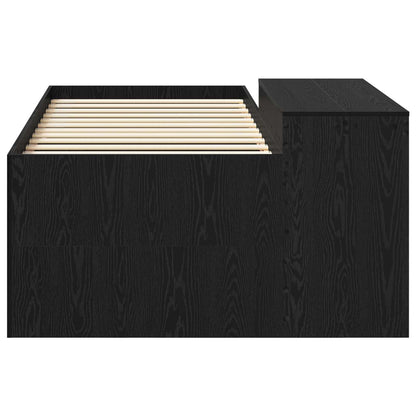 vidaXL Kids'High Bed Frame with Desk Black 98.5 x 200 cm