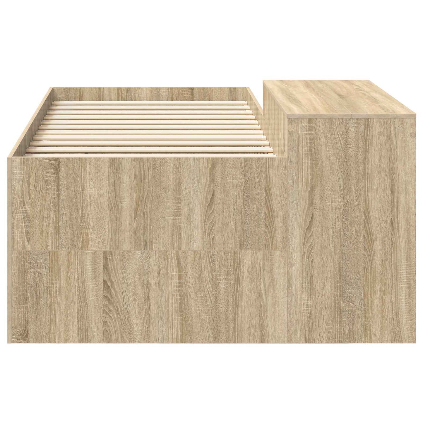 vidaXL Kids'High Bed Frame with Desk Sonoma Oak 98.5 x 200 cm