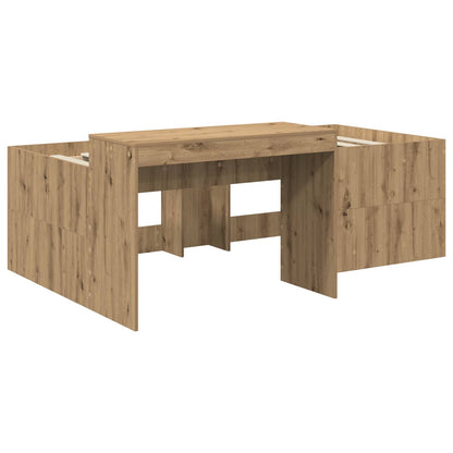vidaXL Kids'High Bed Frame with Desk Artisan Oak 98.5 x 200 cm