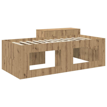 vidaXL Kids'High Bed Frame with Desk Artisan Oak 98.5 x 200 cm