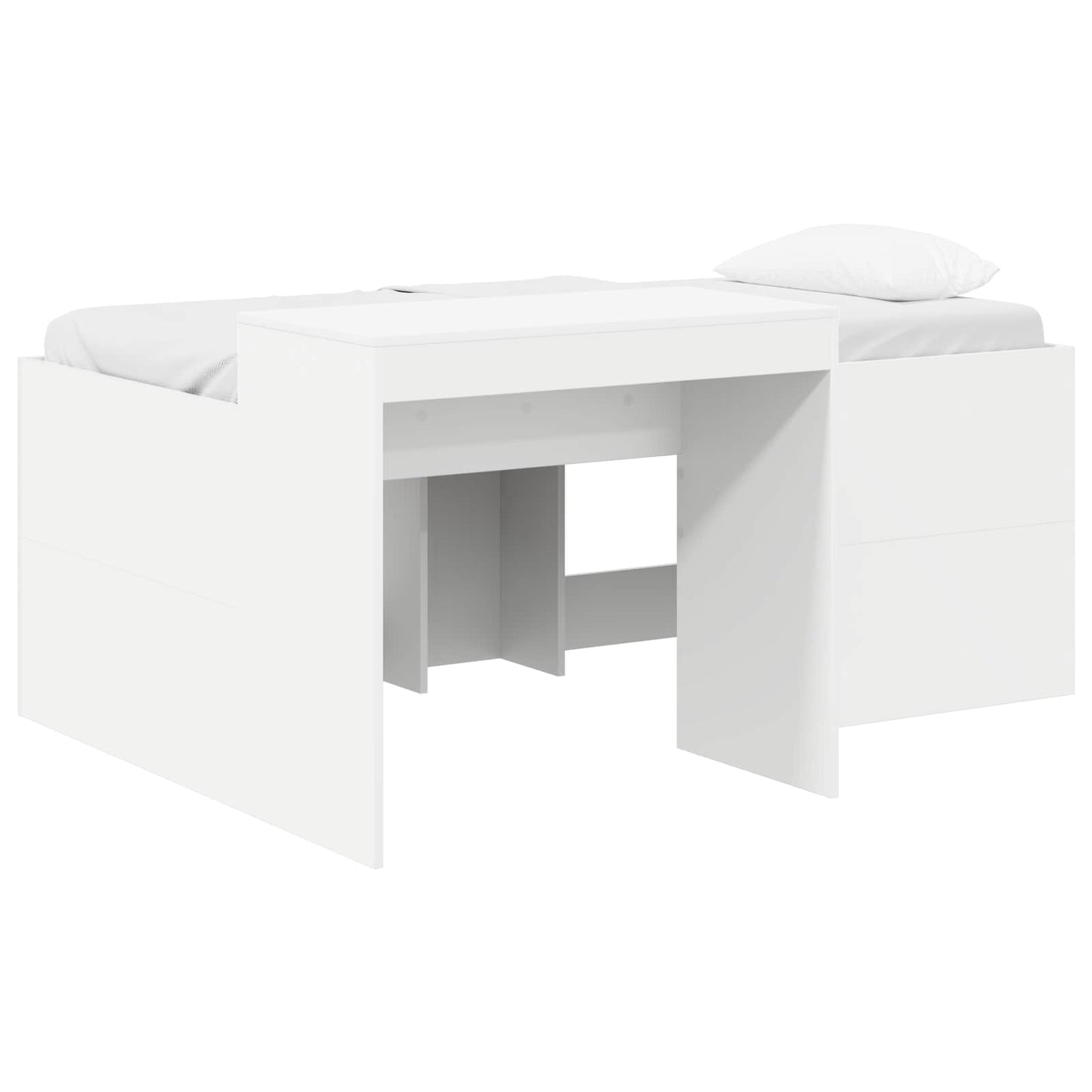vidaXL Kids'High Bed Frame with Desk White 80 x 160 cm