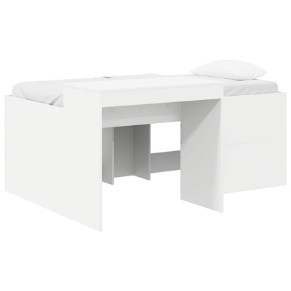 vidaXL Kids'High Bed Frame with Desk White 80 x 160 cm