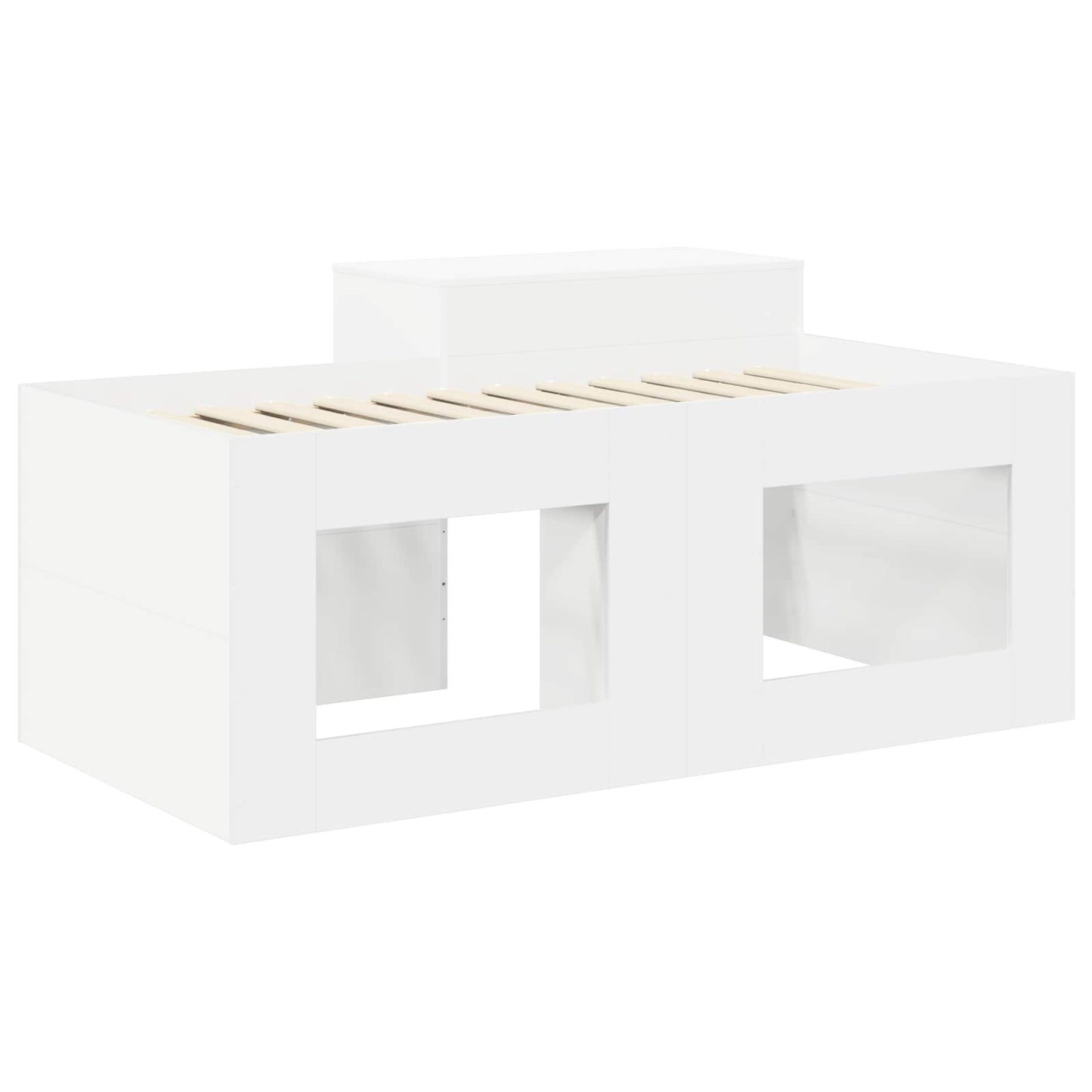 vidaXL Kids'High Bed Frame with Desk White 80 x 160 cm