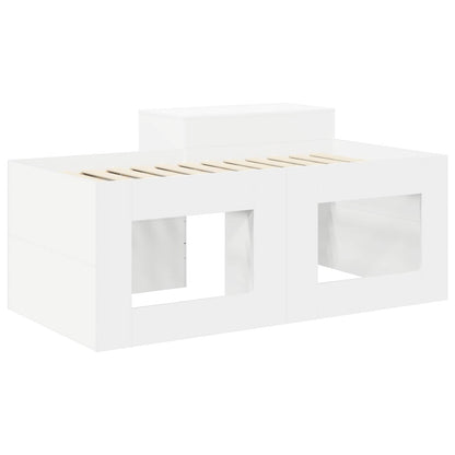 vidaXL Kids'High Bed Frame with Desk White 80 x 160 cm