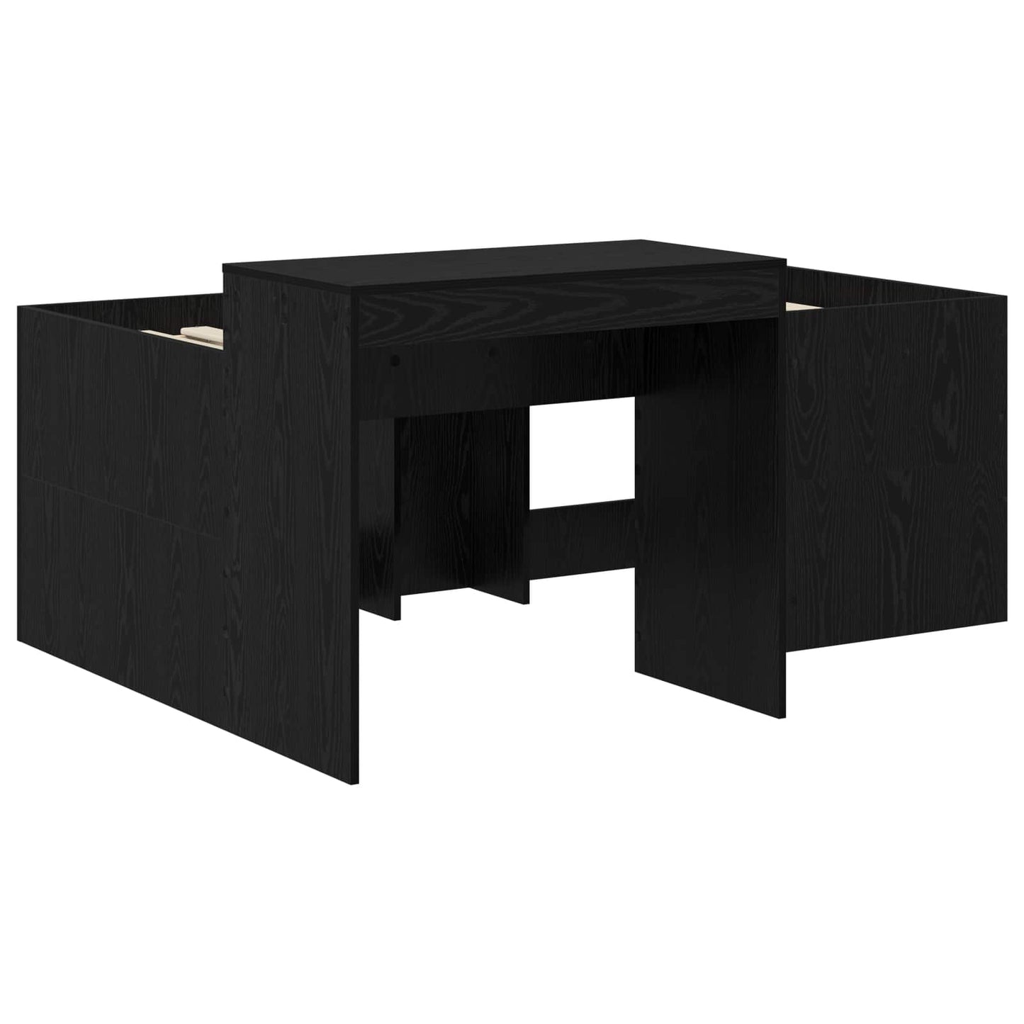 vidaXL Kids'High Bed Frame with Desk Black 80 x 160 cm