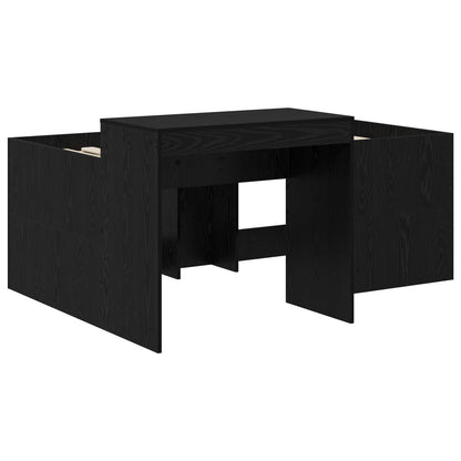 vidaXL Kids'High Bed Frame with Desk Black 80 x 160 cm