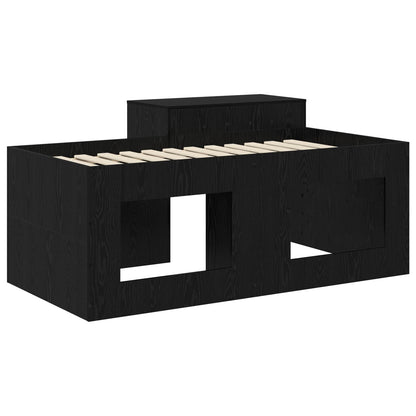 vidaXL Kids'High Bed Frame with Desk Black 80 x 160 cm
