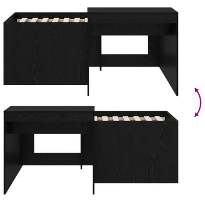 vidaXL Kids'High Bed Frame with Desk Black 80 x 160 cm