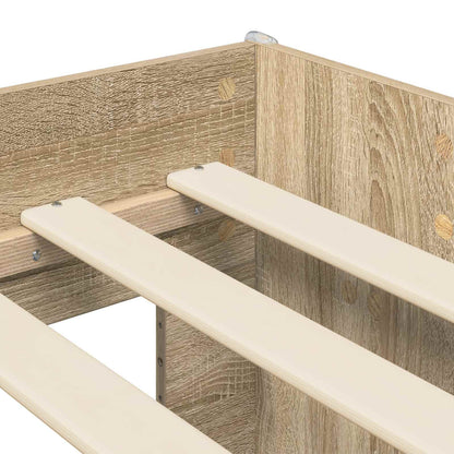vidaXL Kids'High Bed Frame with Desk Sonoma Oak Engineered Wood