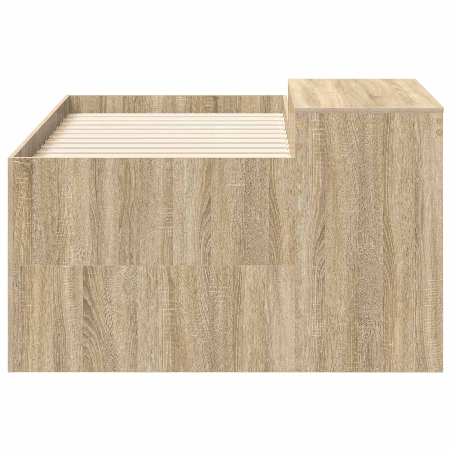 vidaXL Kids'High Bed Frame with Desk Sonoma Oak Engineered Wood