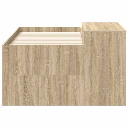 vidaXL Kids'High Bed Frame with Desk Sonoma Oak Engineered Wood