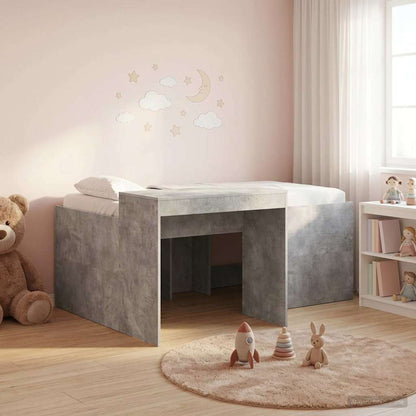 vidaXL Kids'High Bed Frame with Desk Concrete Grey 80 x 160 cm