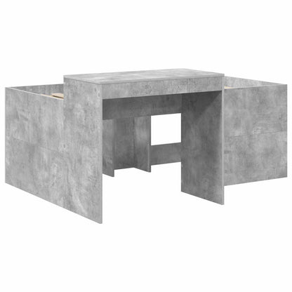 vidaXL Kids'High Bed Frame with Desk Concrete Grey 80 x 160 cm