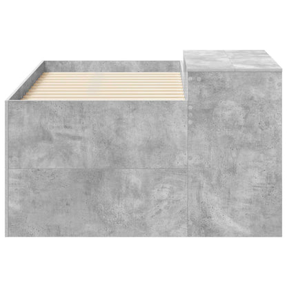 vidaXL Kids'High Bed Frame with Desk Concrete Grey 80 x 160 cm