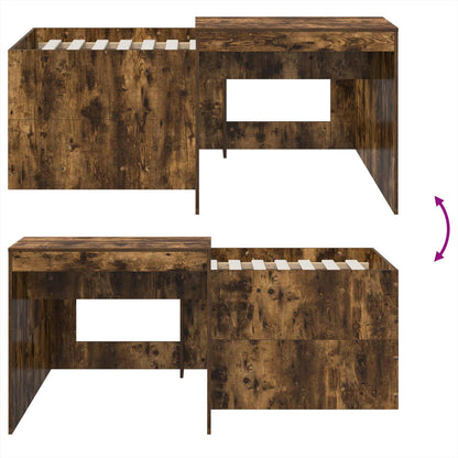 vidaXL Kids'High Bed Frame with Desk Smoked Oak 80 x 160 cm