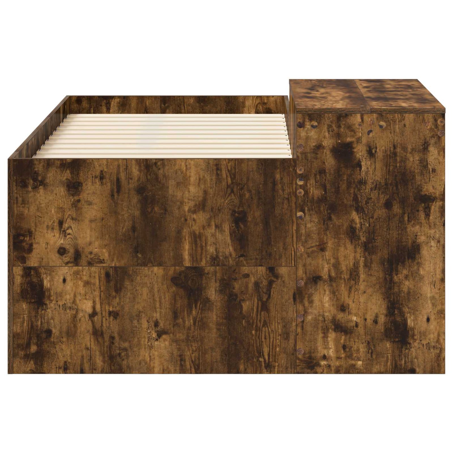 vidaXL Kids'High Bed Frame with Desk Smoked Oak 80 x 160 cm
