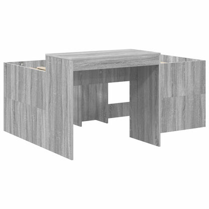 vidaXL Kids'High Bed Frame with Desk Grey Sonoma Engineered Wood