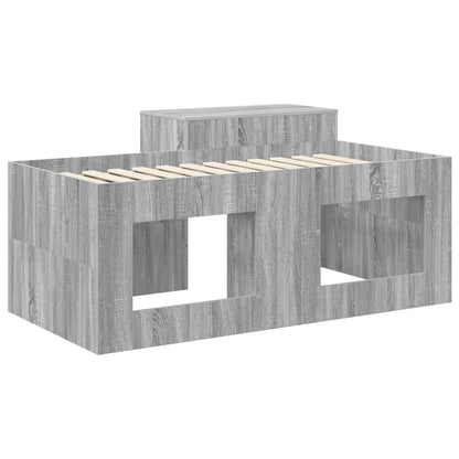 vidaXL Kids'High Bed Frame with Desk Grey Sonoma Engineered Wood