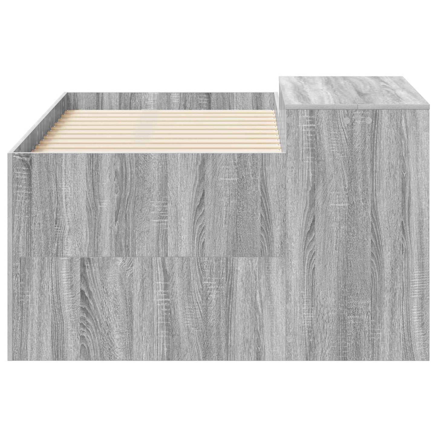 vidaXL Kids'High Bed Frame with Desk Grey Sonoma Engineered Wood