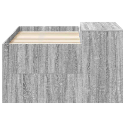 vidaXL Kids'High Bed Frame with Desk Grey Sonoma Engineered Wood