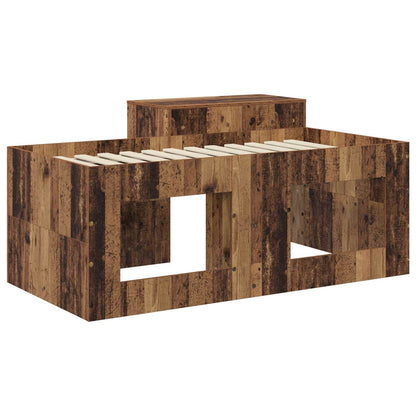vidaXL Kids'High Bed Frame with Desk Old Wood Engineered Wood