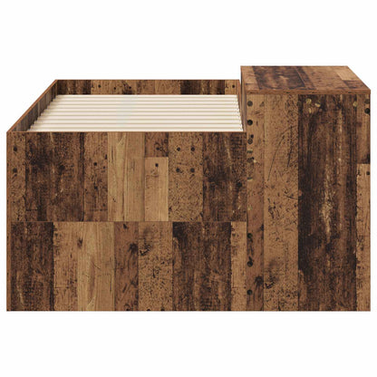vidaXL Kids'High Bed Frame with Desk Old Wood Engineered Wood