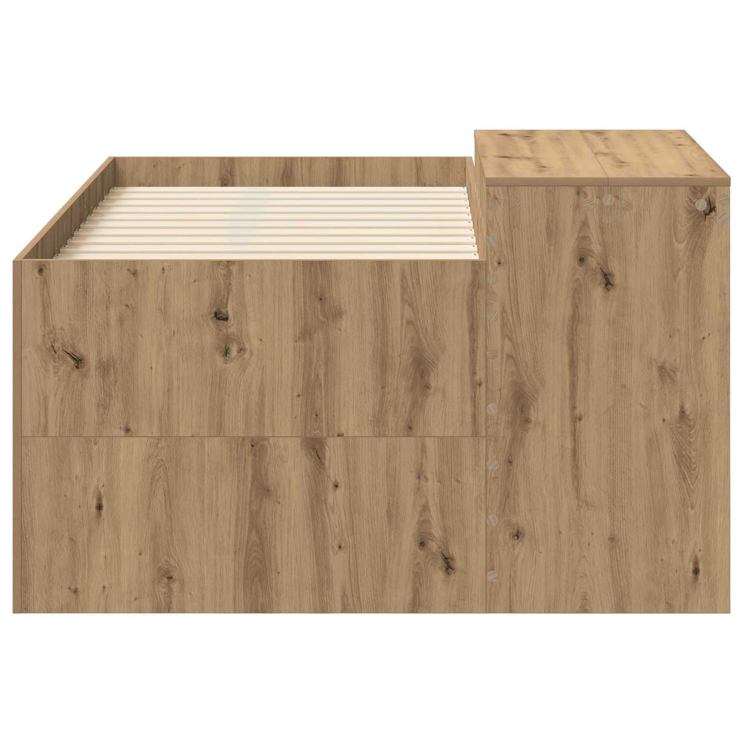 vidaXL Kids'High Bed Frame with Desk Artisan Oak Engineered Wood