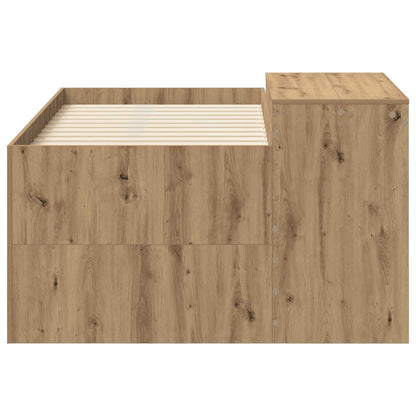 vidaXL Kids'High Bed Frame with Desk Artisan Oak Engineered Wood