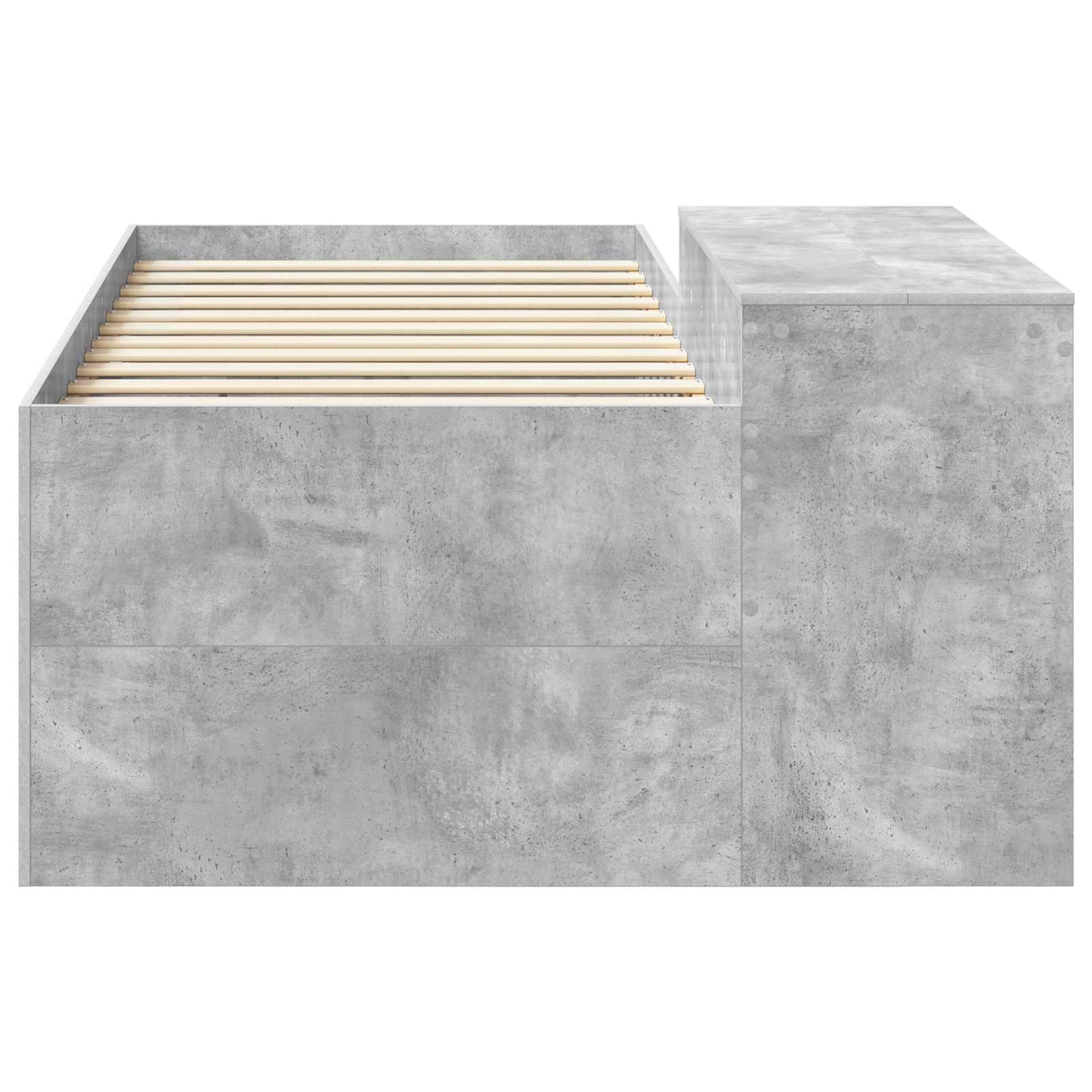 vidaXL Kids'High Bed Frame with Desk Concrete Grey Engineered Wood