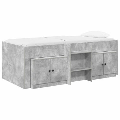 vidaXL Loft Bed Frame with Cabinet 3 pcs Concrete Grey Engineered Wood