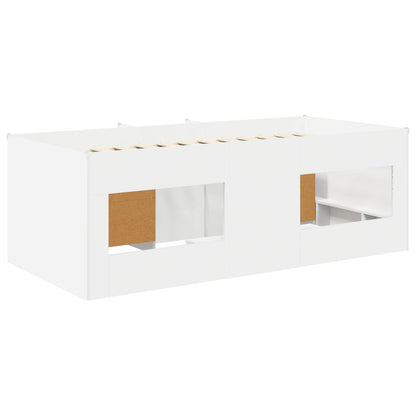 vidaXL Loft Bed Frame with Cabinet 3 pcs White Engineered Wood