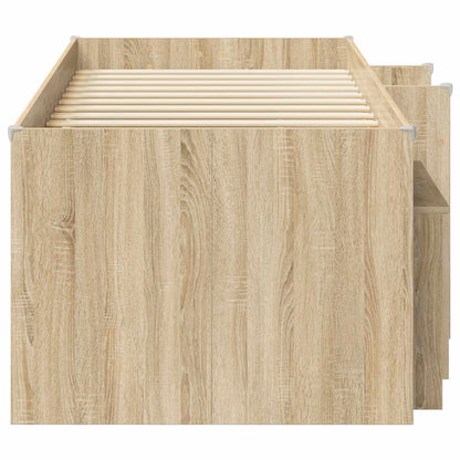 vidaXL Loft Bed Frame with Cabinet 3 pcs Sonoma Oak Engineered Wood