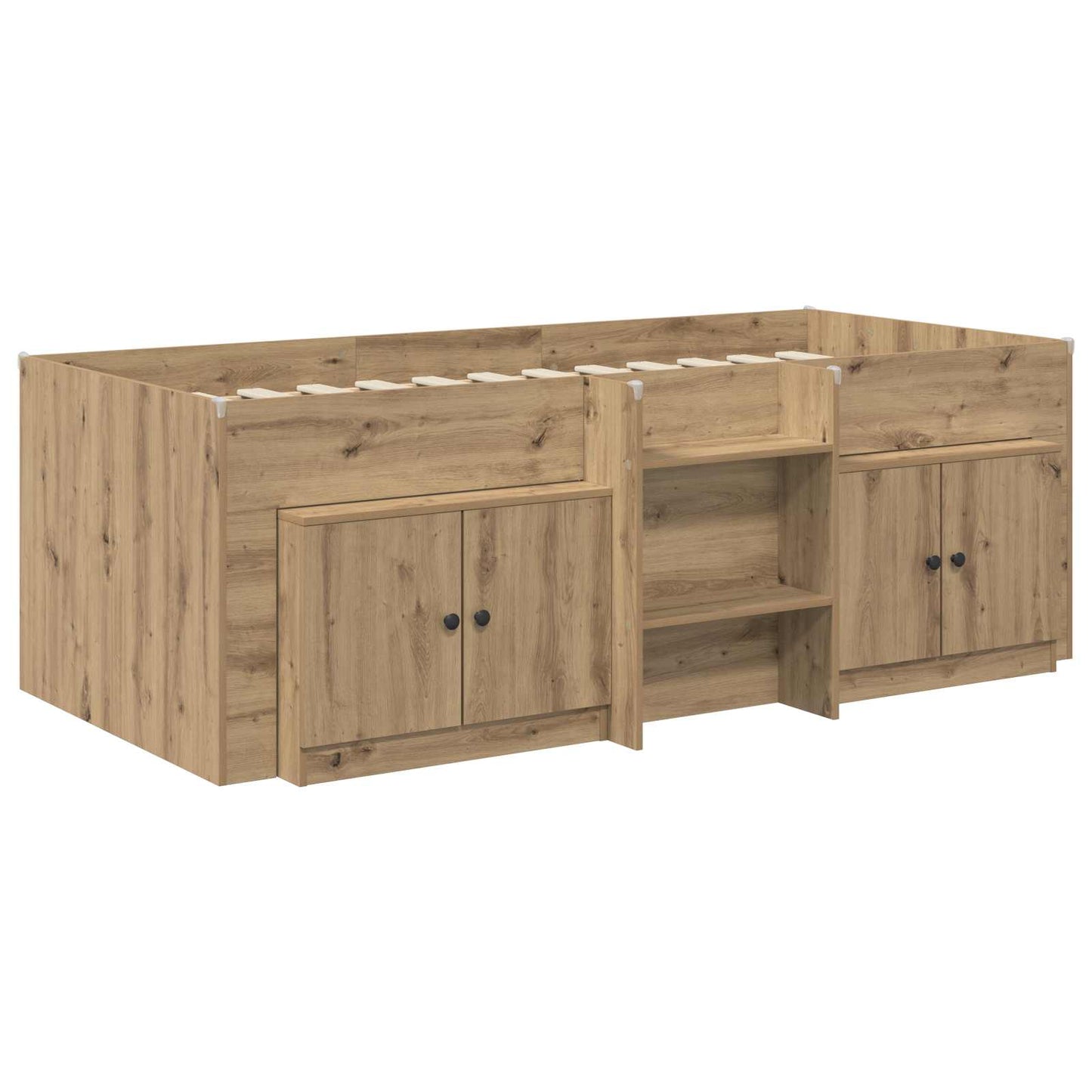 vidaXL Loft Bed Frame with Cabinet 3 pcs Artisan Oak Engineered Wood