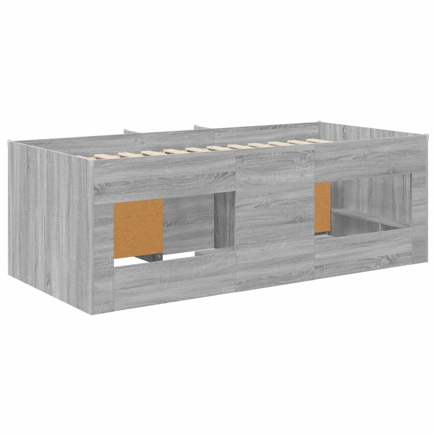 vidaXL Loft Bed Frame with Cabinet 3 pcs Grey Sonoma Engineered Wood