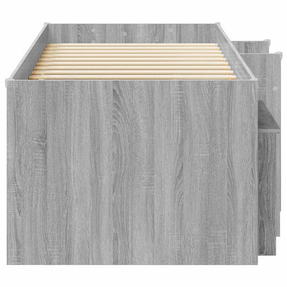 vidaXL Loft Bed Frame with Cabinet 3 pcs Grey Sonoma Engineered Wood