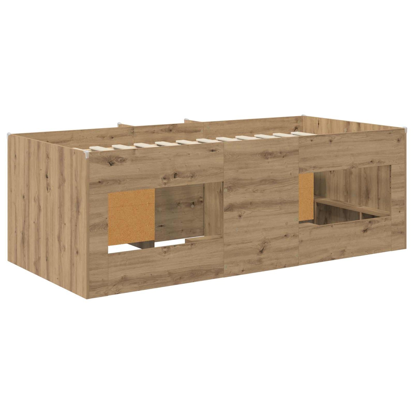 vidaXL Loft Bed Frame with Cabinet 3 pcs Artisan Oak Engineered Wood