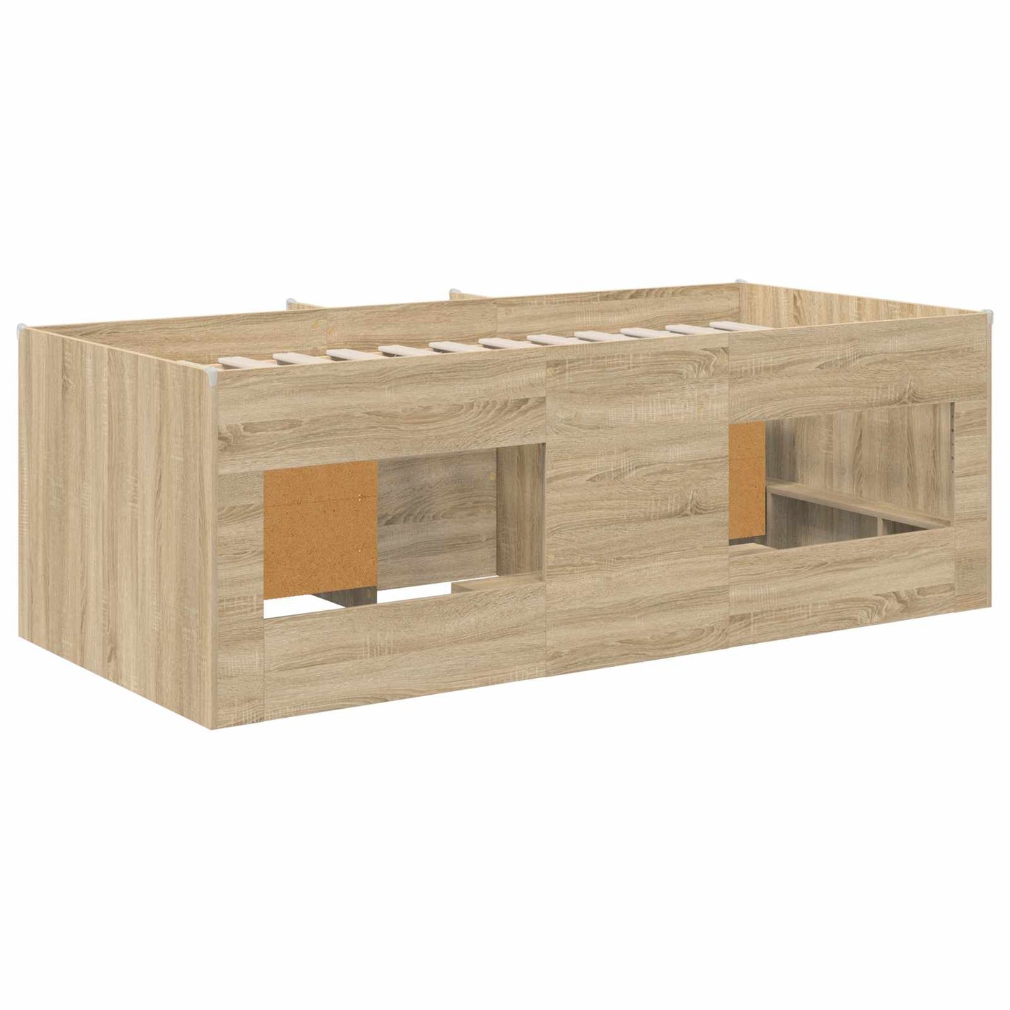 vidaXL Loft Bed Frame with Cabinet 3 pcs Sonoma Oak Engineered Wood