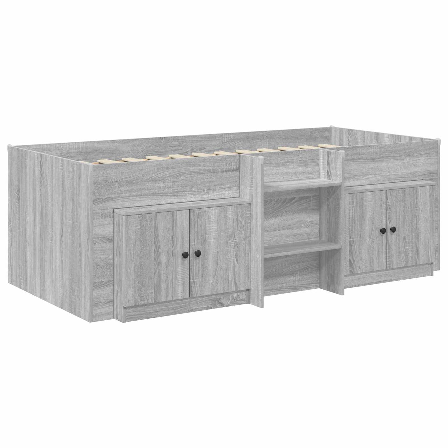 vidaXL Loft Bed Frame with Cabinet 3 pcs Grey Sonoma Engineered Wood