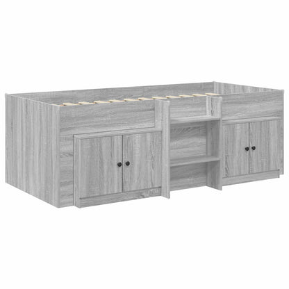vidaXL Loft Bed Frame with Cabinet 3 pcs Grey Sonoma Engineered Wood