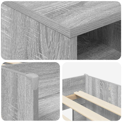 vidaXL Loft Bed Frame with Cabinet 3 pcs Grey Sonoma Engineered Wood