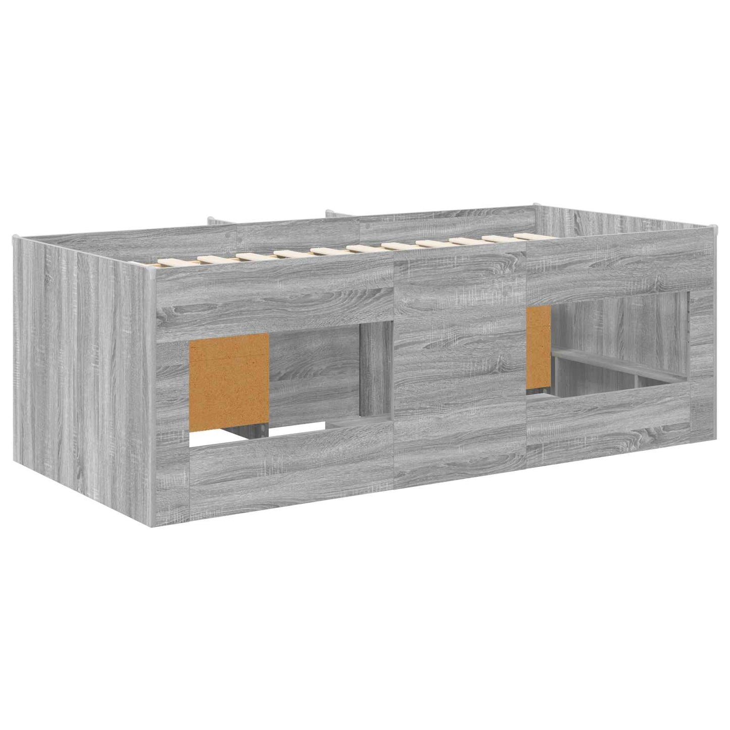 vidaXL Loft Bed Frame with Cabinet 3 pcs Grey Sonoma Engineered Wood