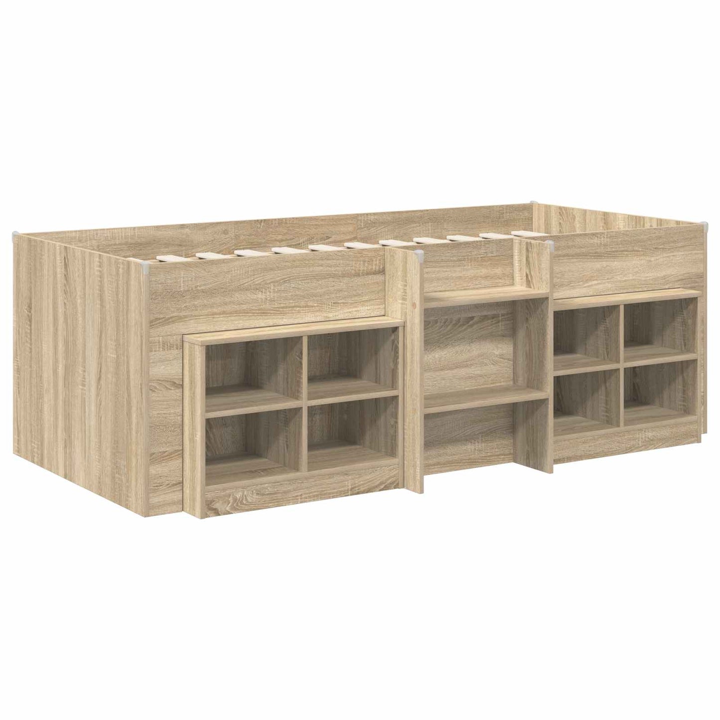 vidaXL Loft Bed Frame with Cabinet 3 pcs Sonoma Oak Engineered Wood