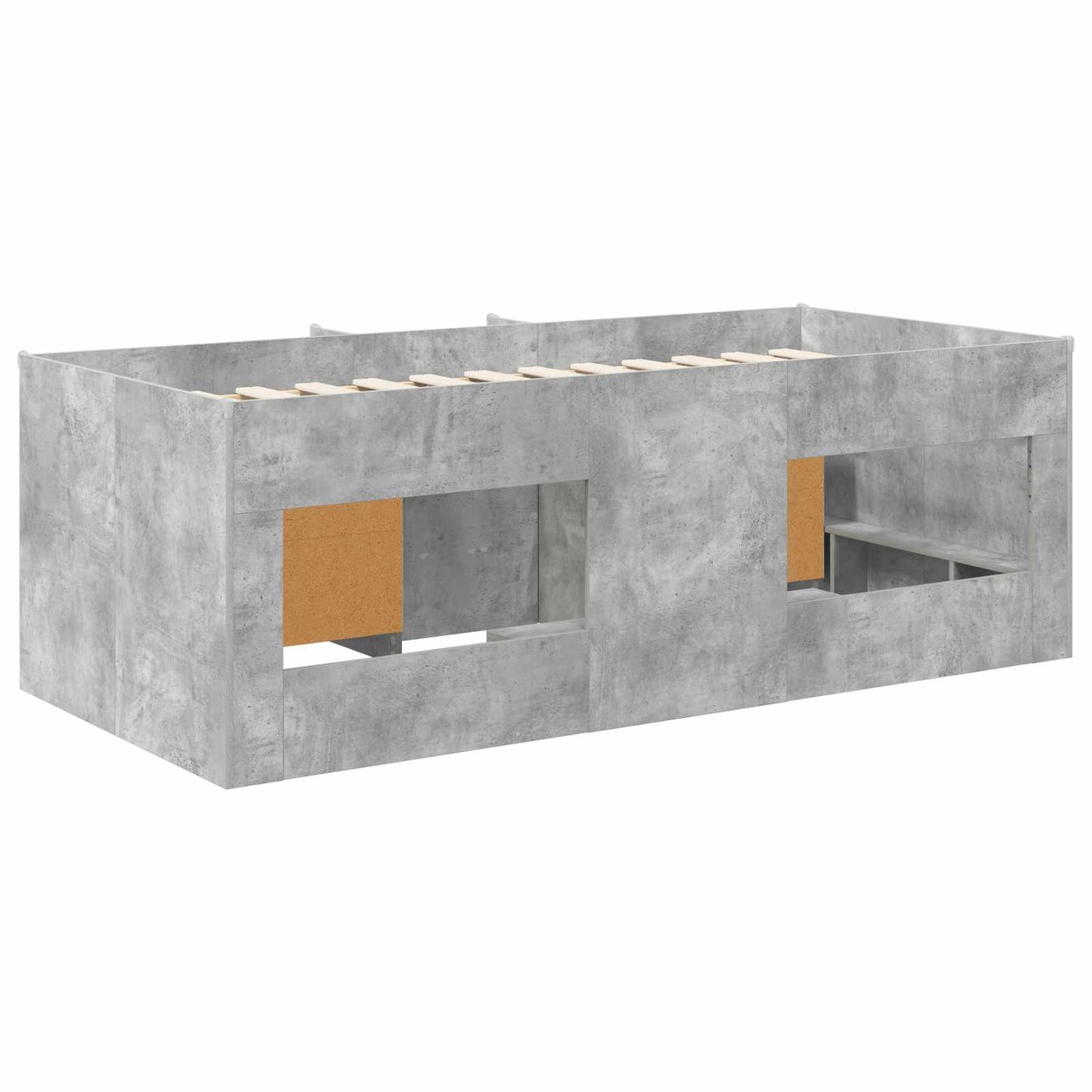 vidaXL Loft Bed Frame with Cabinet 3 pcs Concrete Grey Engineered Wood