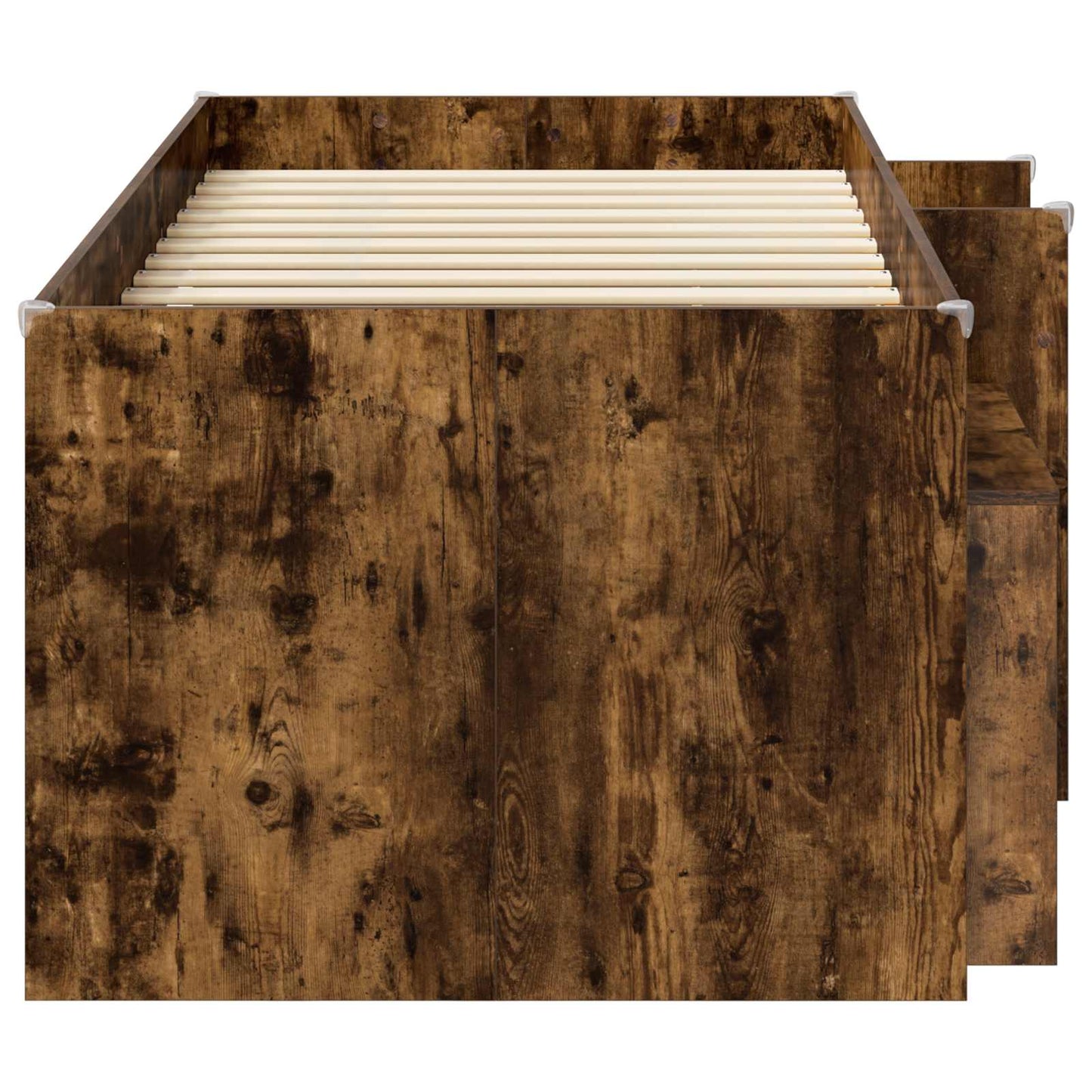 vidaXL Loft Bed Frame with Cabinet 3 pcs Smoked Oak Engineered Wood