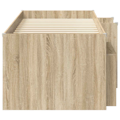 vidaXL Loft Bed Frame with Cabinet 3 pcs Sonoma Oak Engineered Wood