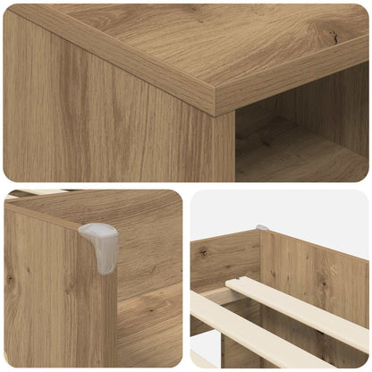 vidaXL Loft Bed Frame with Cabinet 3 pcs Artisan Oak Engineered Wood