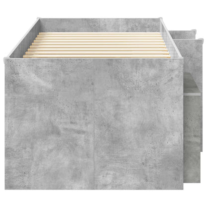 vidaXL Loft Bed Frame with Cabinet 3 pcs Concrete Grey Engineered Wood